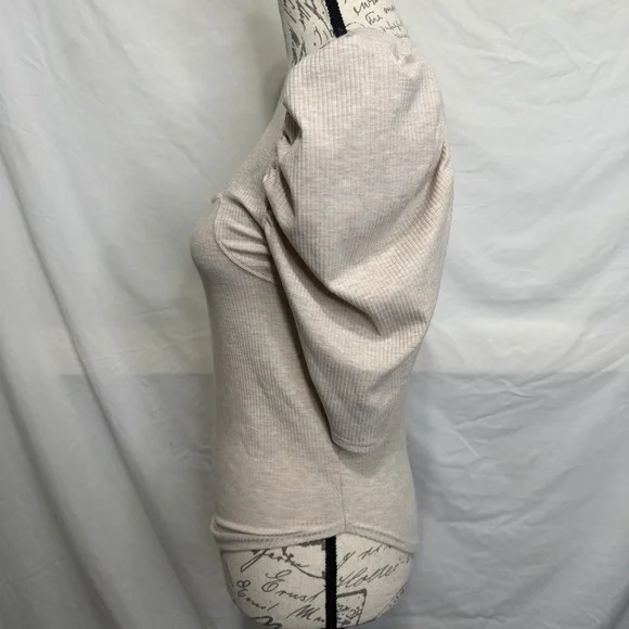 We The Free Ribbed Square Neck Top with Puffed Sleeves Tag Size L - Runs small - Picture 4 of 10